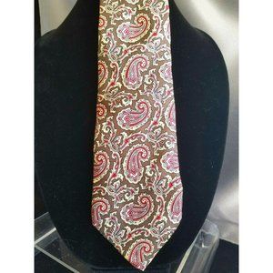 Vintage YSL Yves Saint Laurent Neckwear 100% Silk Men's Necktie grey Pink